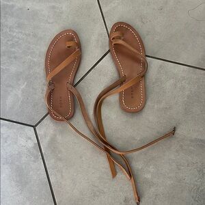 Doen Brown Leather Strappy Sandals